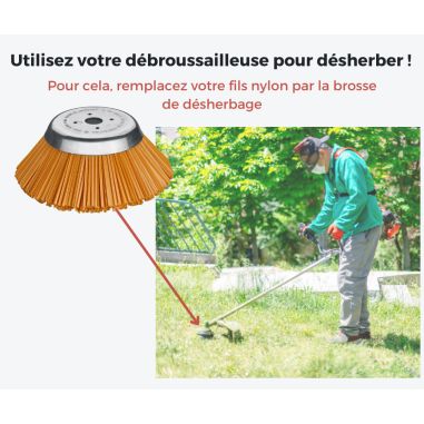 BROSSE DE DESHERBAGE SEMI-DOUX 180 mm x 25.4 mm