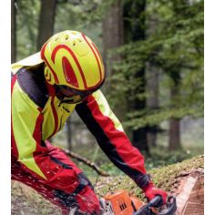 CASQUE ARBORIST INTEGRAL - ROUGE/JAUNE FLUO - PROTOS 2