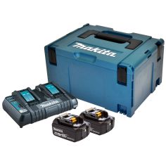 PACK ÉNERGIE LXT 18 V 4 AH LI-ION (2 BATTERIES + 1 CHARGEUR DOUBLE) AVEC COFFRET MAKPAC - MAKITA