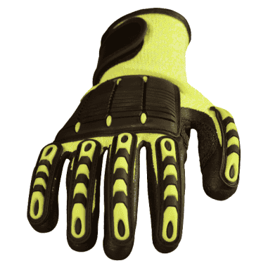 PAIRE GANTS ANTI-VIBRATION ET ANTI-CHOC JAUNE/NOIR