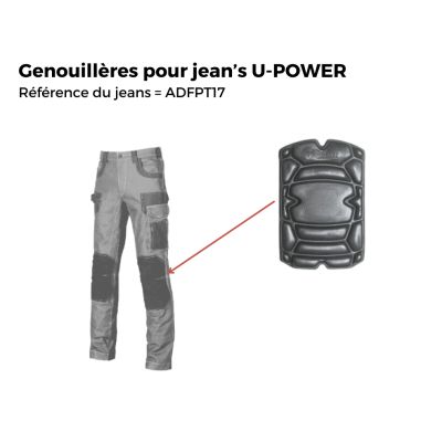 PROTECTION DE GENOUX - GENOUILLERES POUR JEAN'S - U-POWER 