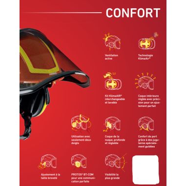 CASQUE FORESTIER COMPLET ROUGE/JAUNE - PROTOS