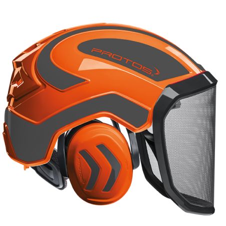 CASQUE FORESTIER INTEGRAL ORANGE/GRIS - PROTOS