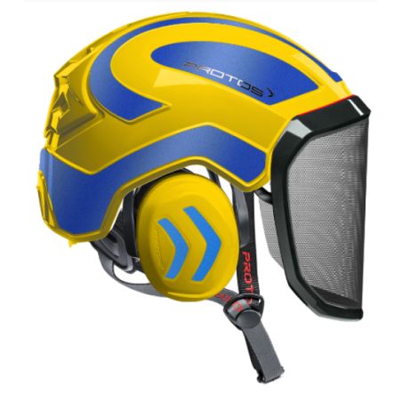 CASQUE ARBORIST INTEGRAL - JAUNE BLEU/METAL - PROTOS