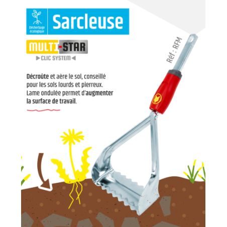 SARCLEUSE A LAME ONDULE 15CM - MULTI-STAR - OUTILLAGE WOLF