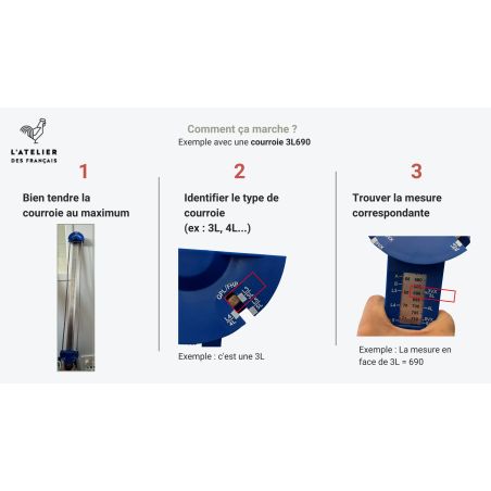 MESUREUR DE COURROIE pour courroies trapézoïdales