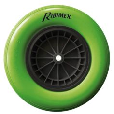 PNEU PLEIN ANTI CREVAISON 400 MM - AXE 20 MM - A ROULEMENTS A AIGUILLES (Pour brouette) - RIBIMEX