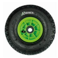 ROUE GONFLABLE - 300 X 4 / 260 X 85mm DIAM AXE : 20mm - A ROULEMENTS A AIGUILLES (Pour diable) - RIBIMEX