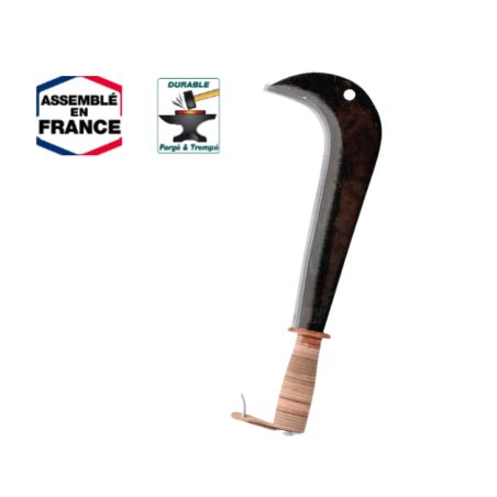 SERPE ITALIENNE - 26CM - MANCHE BOIS ET CUIR - LEBORGNE SERPE ITALIENNE - 26CM - MANCHE BOIS ET CUIR - LEBORGNE