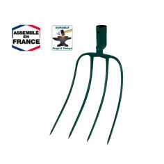 FOURCHE FUMIER A DOUILLE 4 DENTS hauteur 30cm longueur 22cm - SANS MANCHE - LEBORGNE