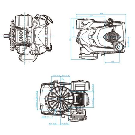 MOTEUR 190CC DIAM 22 2 MM L 80MM AVEC FREIN REGIME FIXE - YAMAHA