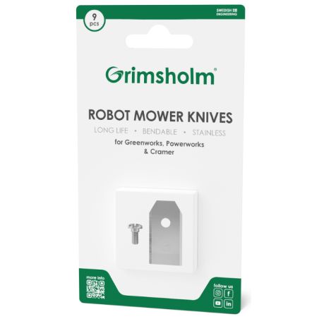 LAMES GENERIQUES (x9) - POUR GREENWORKS, POWERWORKS, CRAMER -7333272011652 - GRIMSHOLM