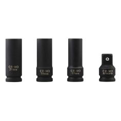 JEU DE DOUILLES 17, 19, 21mm, L 75mm + ADAPTATEUR 1-2 à 3-4 POUR VISSEUSE A CHOC PARKSIDE PASSP 20 Li B4 -91110526