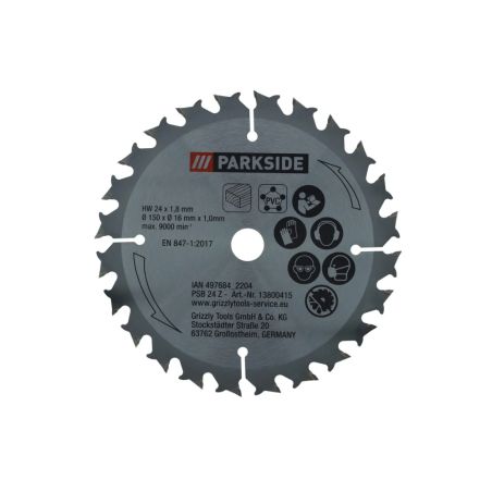 LAME SCIE CIRCULAIRE 24 DENTS POUR SCIE CIRCULAIRE PARKSIDE PHKSA 20 LI B3 -13800415- D'ORIGINE PARKSIDE