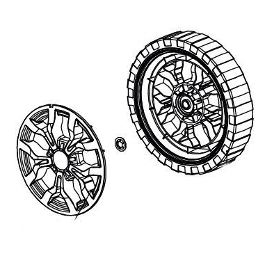 ROUE ARRIERE POUR SOUFFLEUR PLKSB 1800 A1- D'ORIGINE PARKSIDE 91105797