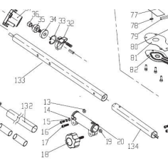 TUBES 133 et 134 POUR TAILLE HAIE MANCHE LONG PARKSIDE PHSL 900 A1- D'ORIGINE PARKSIDE 91105390