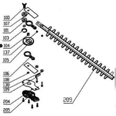 COTE LAME + REDUCTEUR POUR FHL 900 F5 - 91102888- PARKSIDE 91102888