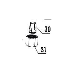 PINCE DE SERRAGE (8mm) + ECROU RACCORD POUR DEFONCEUSE PARKSIDE POFA 12 A1 - A2 - B3- D'ORIGINE PARKSIDE