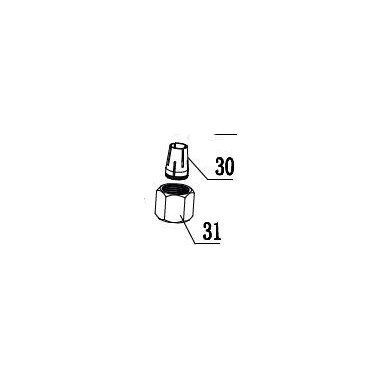 PINCE DE SERRAGE (8mm) + ECROU RACCORD POUR DEFONCEUSE PARKSIDE POFA 12 A1 - A2 - B3- D'ORIGINE PARKSIDE