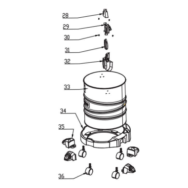 CUVE POUR ASPIRATEUR INJECTEUR - EXTRACTEUR PARKSIDE PWS 20 B2 -  91105689- D'ORIGINE PARKSIDE 91105689