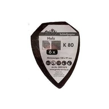 LOT 6 FEUILLES ABRASIVES POUR BOIS (G80) POUR PONCEUSE PARKSIDE -  30211078- D'ORIGINE PARKSIDE 30211078