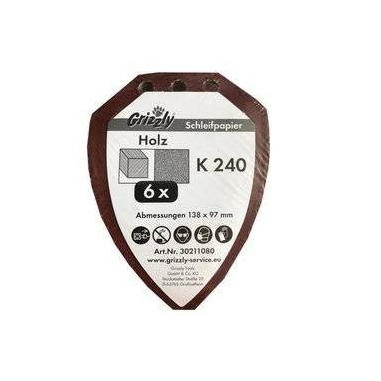 LOT 6 FEUILLES ABRASIVES POUR BOIS (G240) POUR PONCEUSE - 30211080- D'ORIGINE PARKSIDE