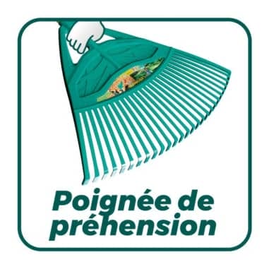 BALAI GAZON - TETE POLYMERE 27 DENTS PLATES- MANCHE BOIS 150 cm, largeur 65cm - LEBORGNE