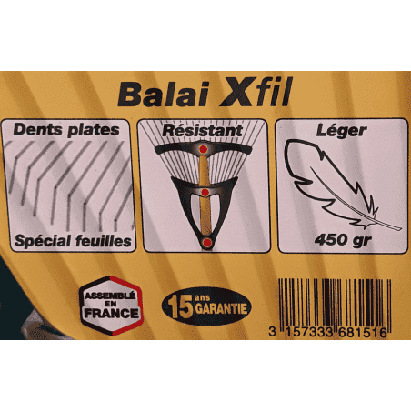 BALAI GAZON - 20 DENTS PLATES ACIER - MANCHE BOISlongueur 150cm, largeur 52cm - LEBORGNE BALAI GAZON - 20 DENTS PLATES ACIER - MANCHE BOISlongueur 150cm, largeur 52cm - LEBORGNE