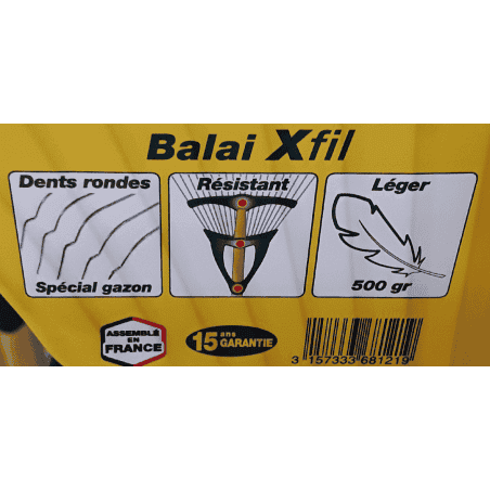BALAI GAZON - 20 DENTS RONDES ACIER - MANCHE BOISlongueur 150cm, largeur 52cm - LEBORGNE BALAI GAZON - 20 DENTS RONDES ACIER - MANCHE BOISlongueur 150cm, largeur 52cm - LEBORGNE