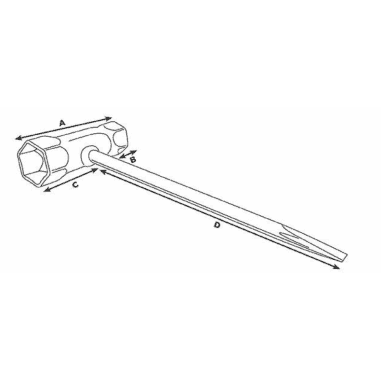 CLE A BOUGIE 17 X 19 AVEC MANCHE TOURNEVIS