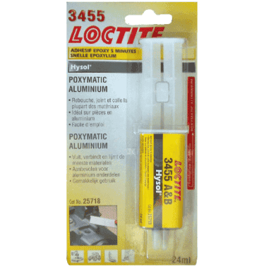 COLLE ALU ET ACIER GRISE - LOCTITE EA 3455 - BLISTER SERINGUE DE 25gr