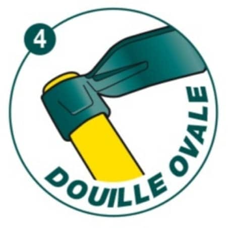 HOUE DUOPRO DOUILLE OVALE 52X35 FORGÉE 14 CM MANCHE BOIS 130CM PEFC 100%
