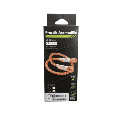 Noeud prussik Ø10mm 2 boucles cousues longueur 0,9 m Noeud prussik Ø10mm 2 boucles cousues longueur 0,9 m