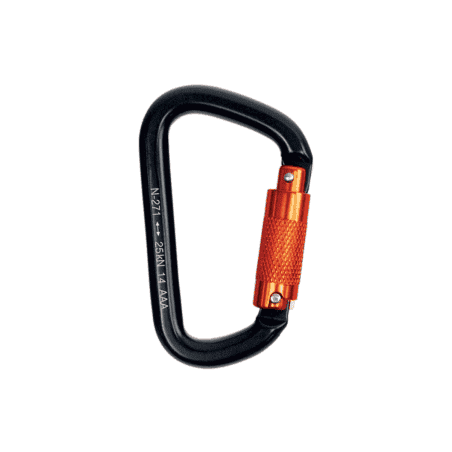 MOUSQUETON TRIPLE SECURITE BICOLORE OUVERTURE 22 mm ( alu ) MOUSQUETON TRIPLE SECURITE BICOLORE OUVERTURE 22 mm ( alu )