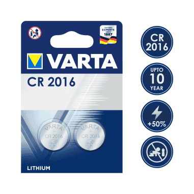 PACK DE 2 PILES LITHIUM - 3V - CR2016 - VARTA