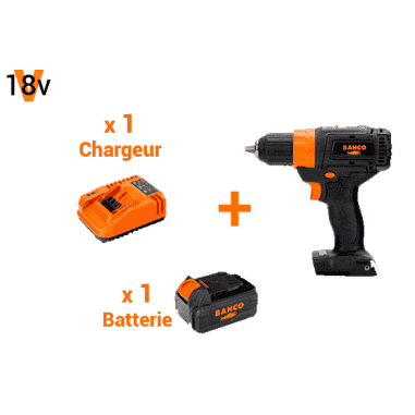 PACK PERCEUSE MANDRIN AUTOMATIQUE 13MM,18V-1/2" - BAHCO