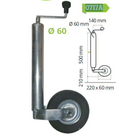 ROUE DE JOCKEY RENFORCEE - 60 MM DE DIAMETRE ROUE DE JOCKEY RENFORCEE - 60 MM DE DIAMETRE