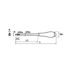 TOURNEVIS ELECTRICIEN 2.5X75 - MOB - 9100120001 2