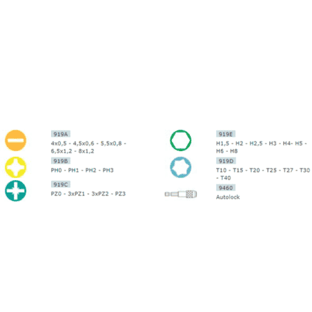 BOÎTIER 32 EMBOUTS DE VISSAGE + PORTE EMBOUT SUR CARTE - MOB - 9461001001