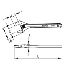CLE A MOLETTE CHROMEE 200MM-8 - MOB - 9044200001 2