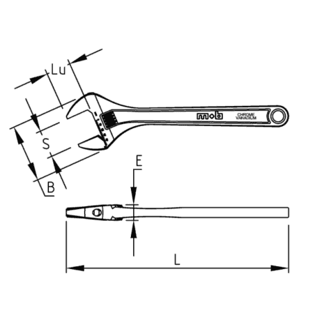 CLE A MOLETTE CHROMEE 250MM-10 - MOB - 9044250001