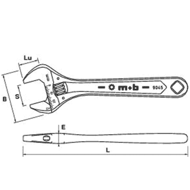 CLE A MOLETTE CHROMEE COUPLE 200 MM 8'' - MOB - 9045200001