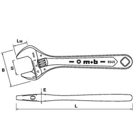 CLE A MOLETTE CHROMEE COUPLE 200 MM 8'' - MOB - 9045200001