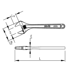 CLE A MOLETTE CHROMEE COUPLE 250 MM 10'' - MOB - 9045250001 2