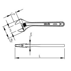 CLE A MOLETTE CHROMEE COUPLE 300 MM 12'' - MOB - 9045300001 2