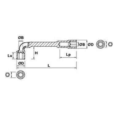 CLE A PIPE 10 MM 6X6 - MOB - 9015100001