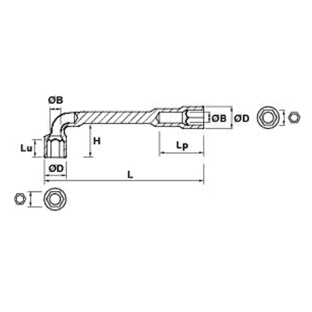 CLE A PIPE 10 MM 6X6 - MOB - 9015100001