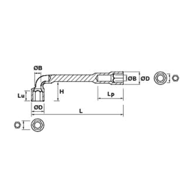 CLE A PIPE 12 MM 6X6 - MOB - 9015120001