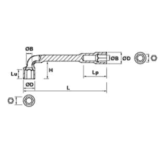 CLE A PIPE 13 MM 6X6 - MOB - 9015130001 2