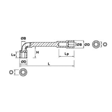 CLE A PIPE 14 MM 6X6 - MOB - 9015140001